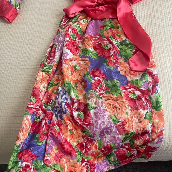 VTG Victoria's Secret Womens Floral Satin Robe &  shirt Gold Label Small Y2K 90s - Picture 2 of 8